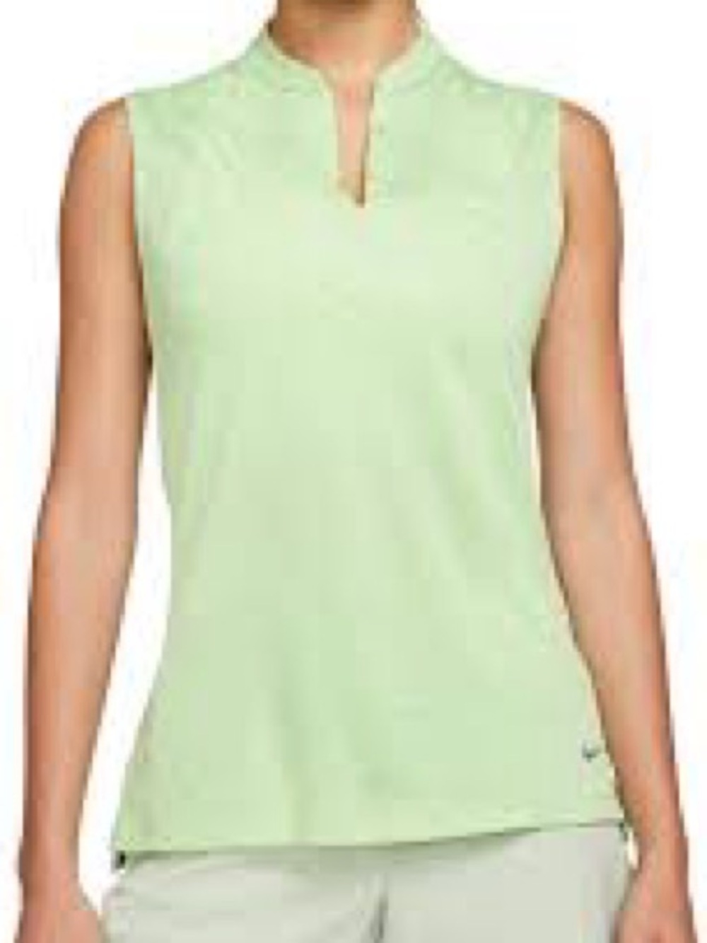 Nike Women's Dri-FIT Victory Sleeveless Golf Polo. Light green. Size L